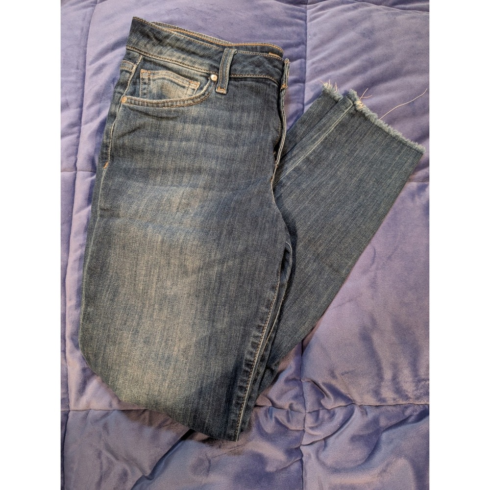 Joes Jeans Womens Skinny Ankle Jeans Blue Distressed Raw Hem - Size 28